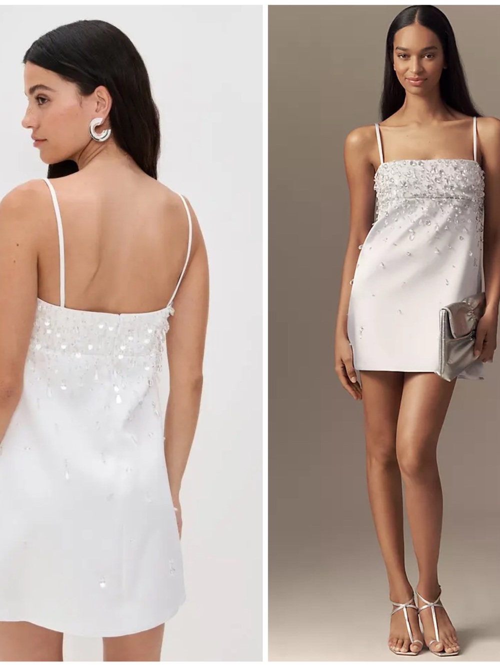 NWT Retrofete Cornelia Crystal Embellished White Mini Short Dress Sz XL - Picture 3 of 11